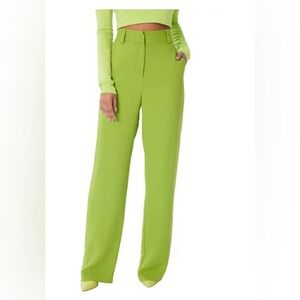 LITA by Ciara High Waist Wide Leg Pants in Acid Lime NWOT 16